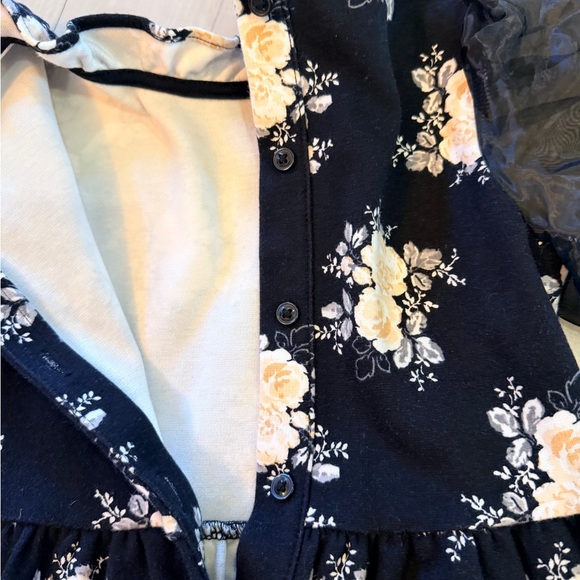 Janie and Jack Floral Puff Sleeve Kids Dress - Picture 7 of 9